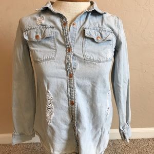 Forever 21 Girls denim button up shirt